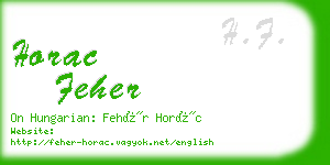 horac feher business card